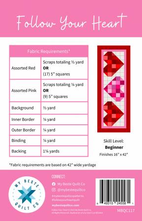 Follow Your Heart Table Runner  - My Beste Quilt Co