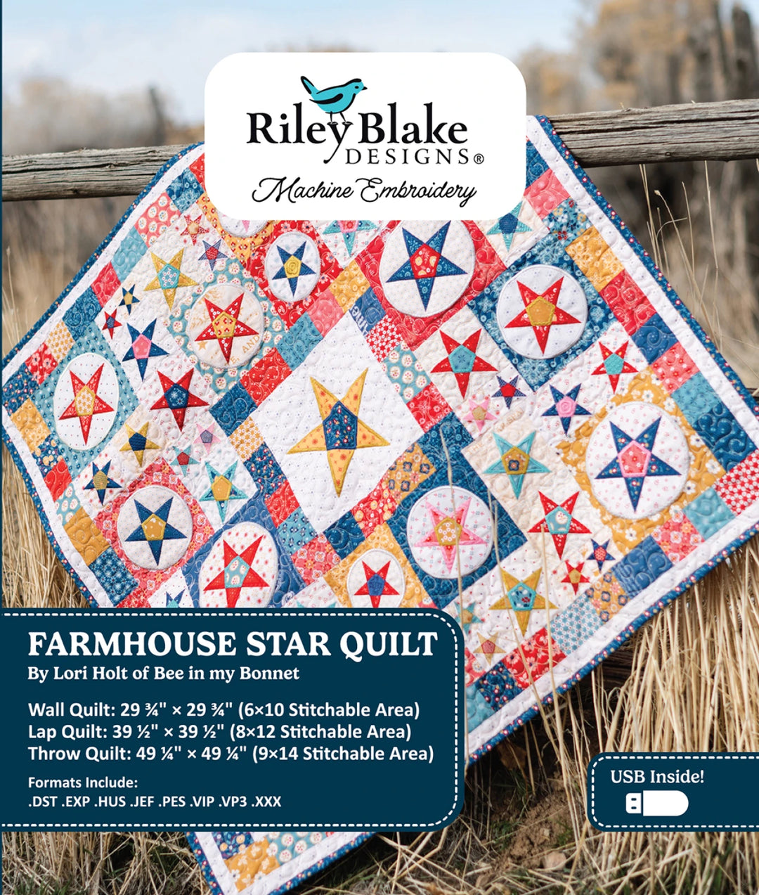 Farmhouse Star Quilt - Machine Embroidery