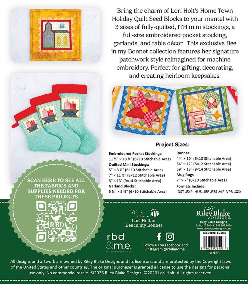 Hometown Holiday - Holiday Stockings - Machine Embroidery