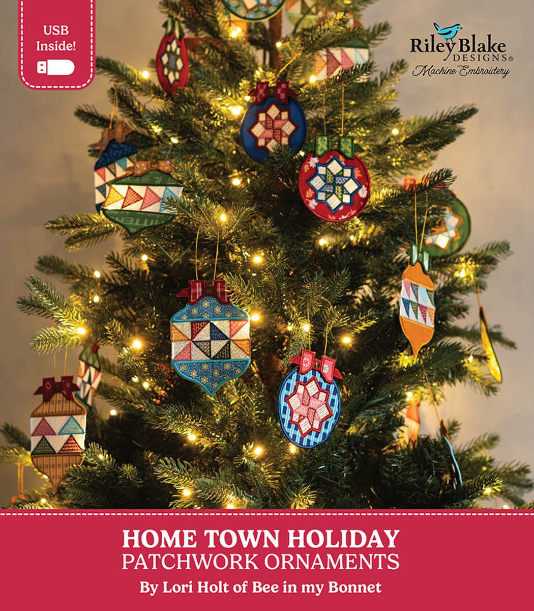 Hometown Holiday Patchwork Ornaments - Machine Embroidery
