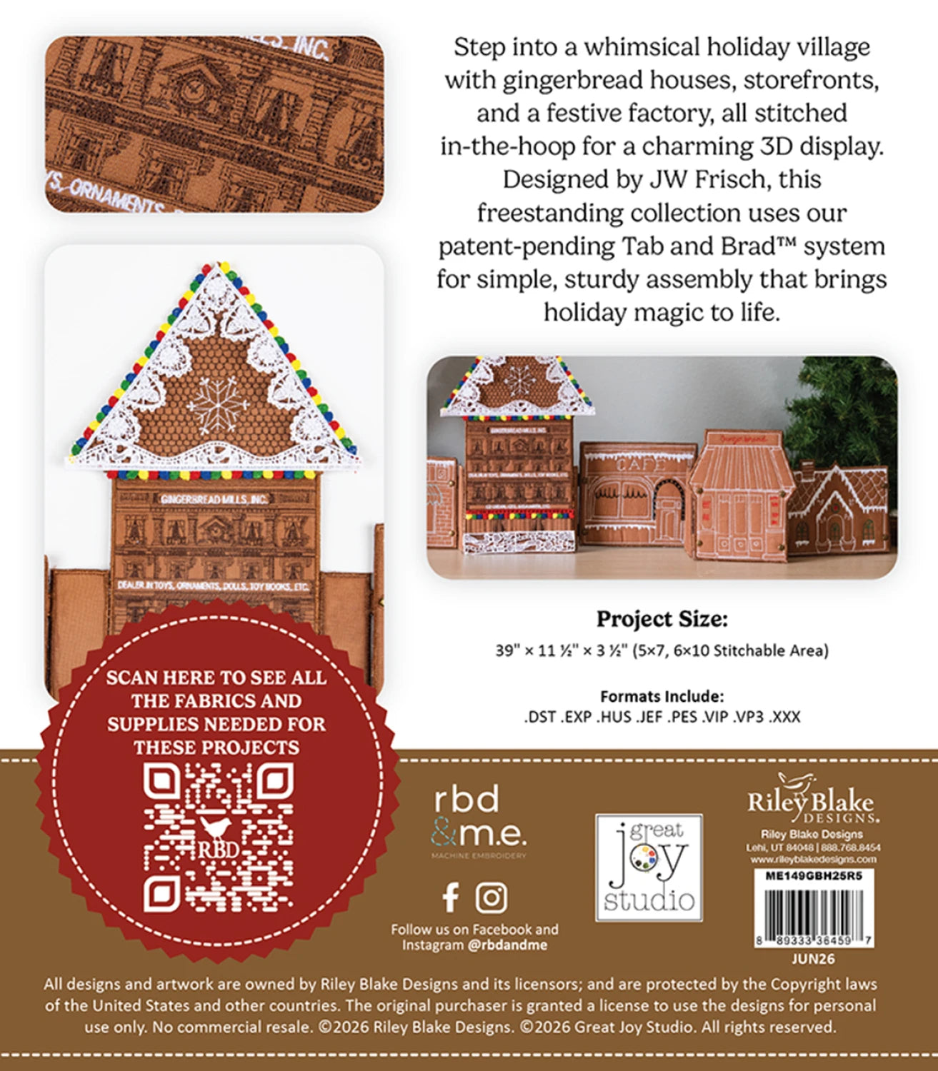 Holly Hills Gingerbread Town - J Wecker Frisch - Machine Embroidery