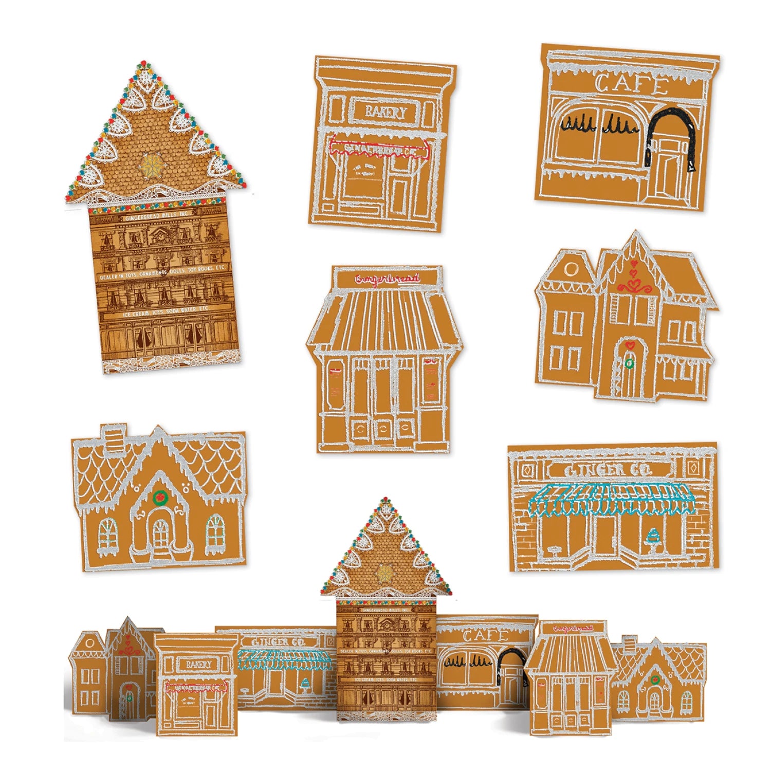 Holly Hills Gingerbread Town - J Wecker Frisch - Machine Embroidery