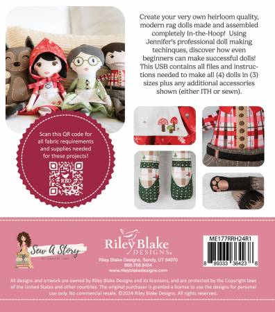 Red Riding Hood & Friends Dolls - Machine Embroidery USB