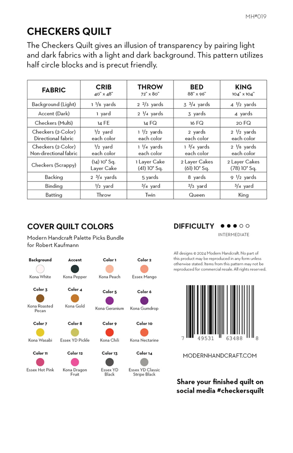 Checkers Quilt Pattern - Modern Handcraft