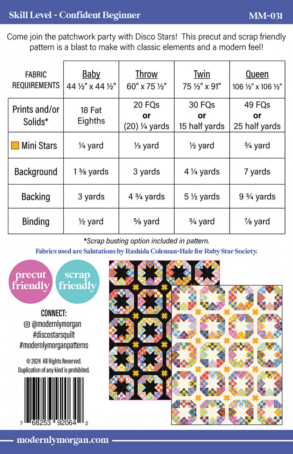 Disco Stars Quilt Pattern