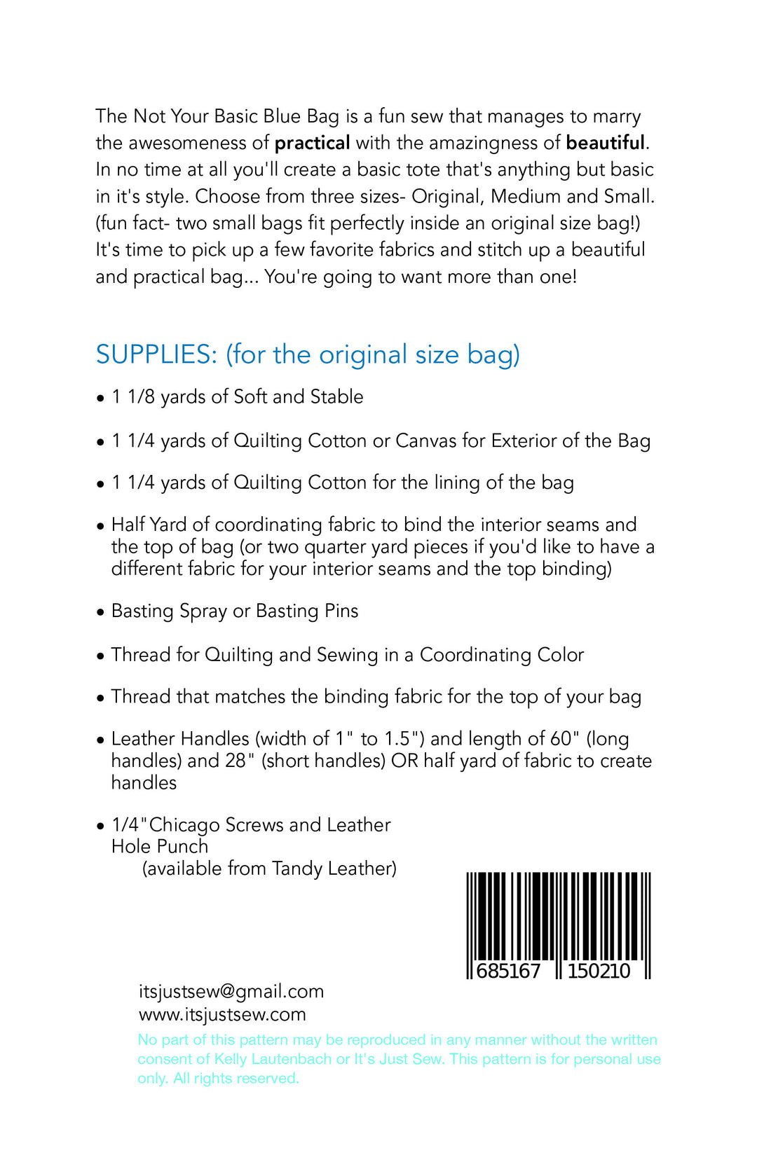 Not Your Basic Blue Bag