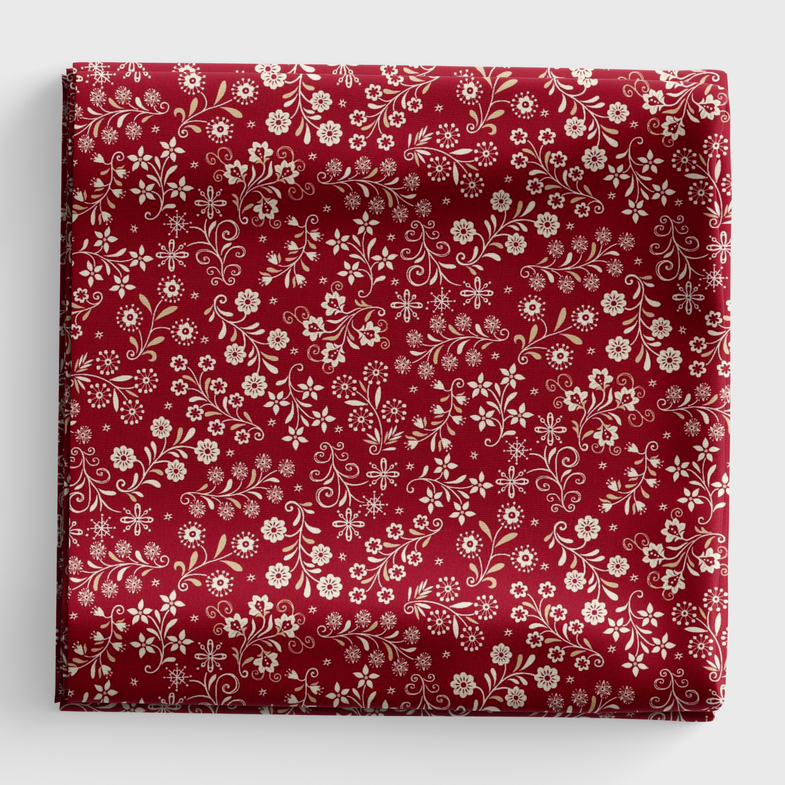 Nordic Holiday Village - Floral Vines - Red Cream - Q-3610-88