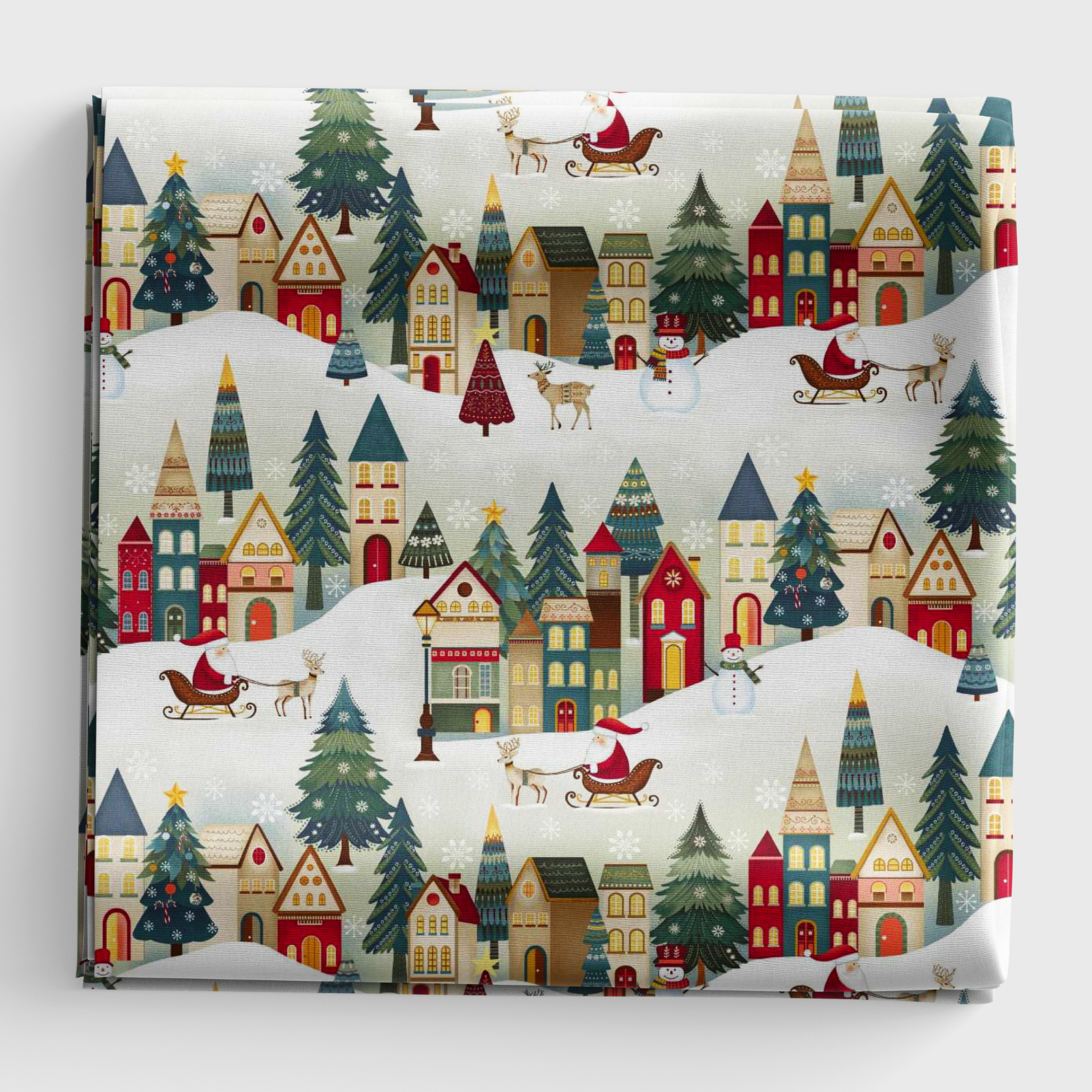 Nordic Holiday Village - Santa Scene - Cream Multi - Q-3613-44