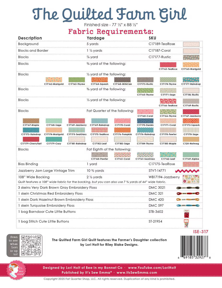 The Quilted Farm Girl Quilt Pattern - Lori Holt