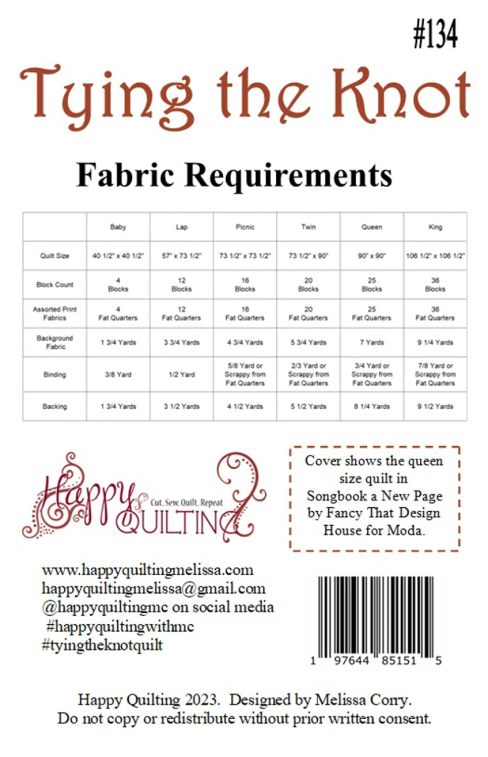 Tying the Knot Quilt Pattern