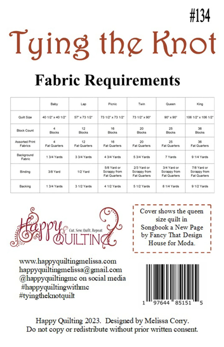 Tying the Knot Quilt Pattern