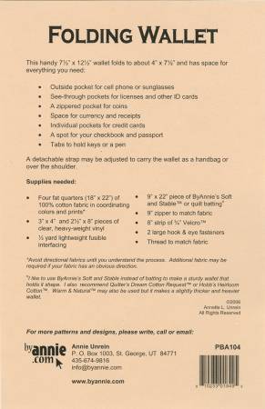 Folding Wallet Pattern