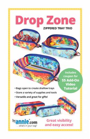 Drop Zone Zippered Tray Trio Pattern