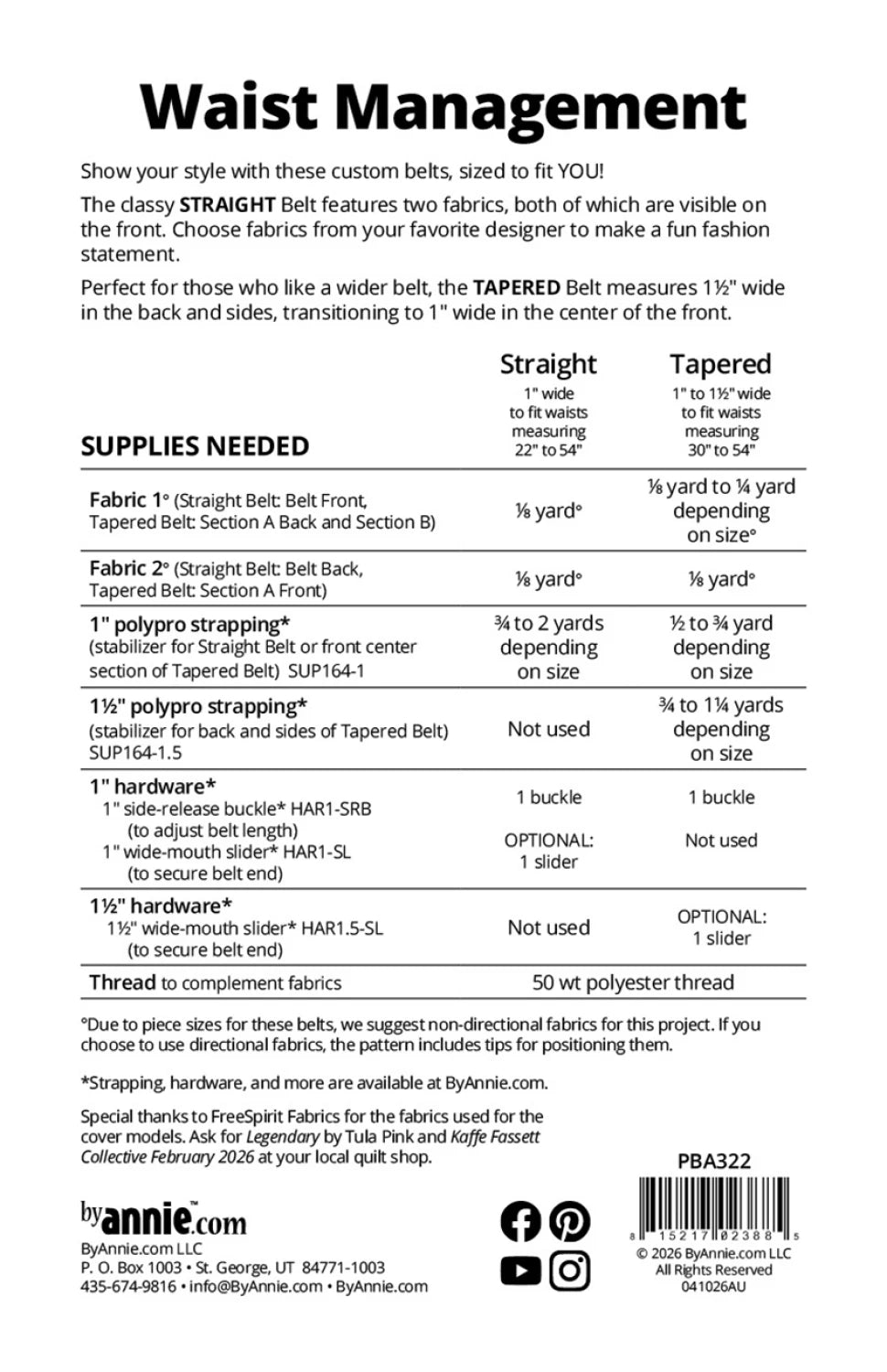 Waist Management Pattern - ByAnnie