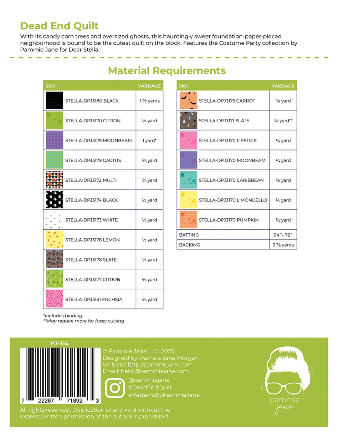 Dead End Quilt Pattern - Pammie Jane