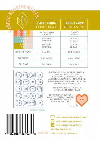 Buttoned Up Quilt Pattern - Pen + Paper Patterns