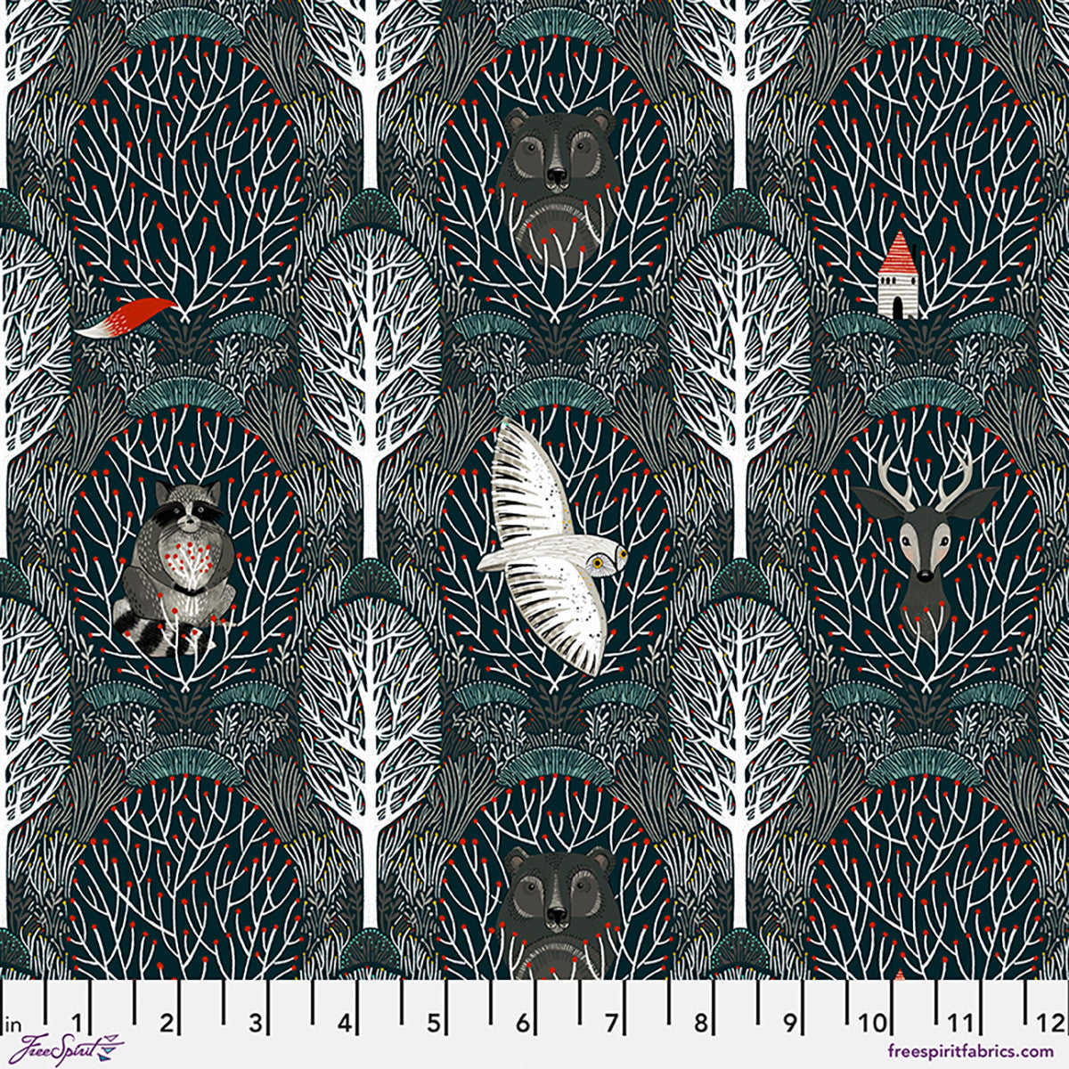 Silent Night - Woodland Friends - Navy - PWCD175.XNAVY