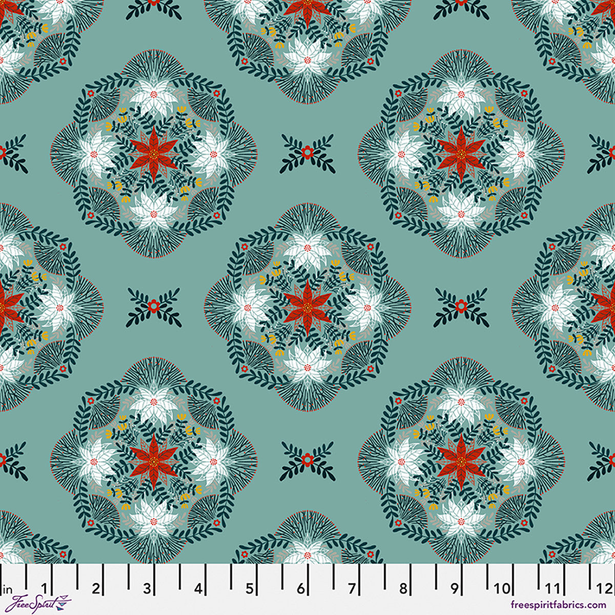 Silent Night - Flowers in the Thicket - Teal - PWCD177.XTEAL