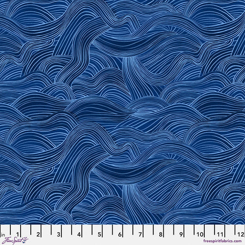 Polar Seas - Watercolor Waves - Dark Blue