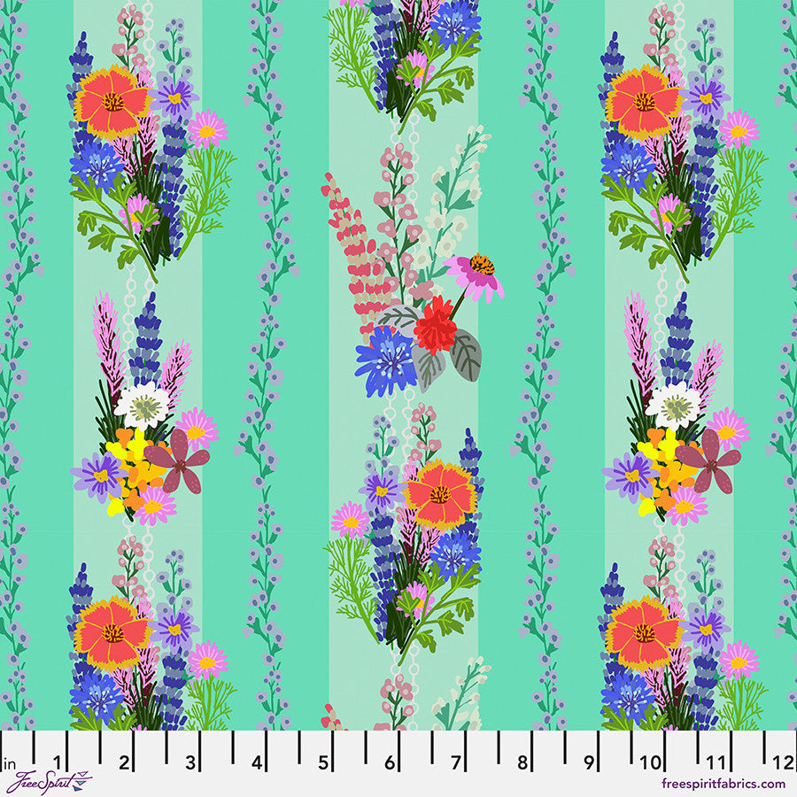 Floral Fiesta - Floral Fusion - Aqua - PWMC101.XAQUA
