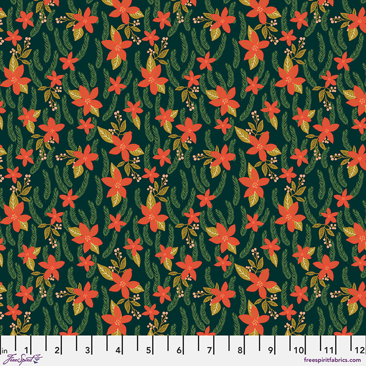 Christmas Pets - Christmas Poinsettias - Spruce - PWMC113.XSPRUCE