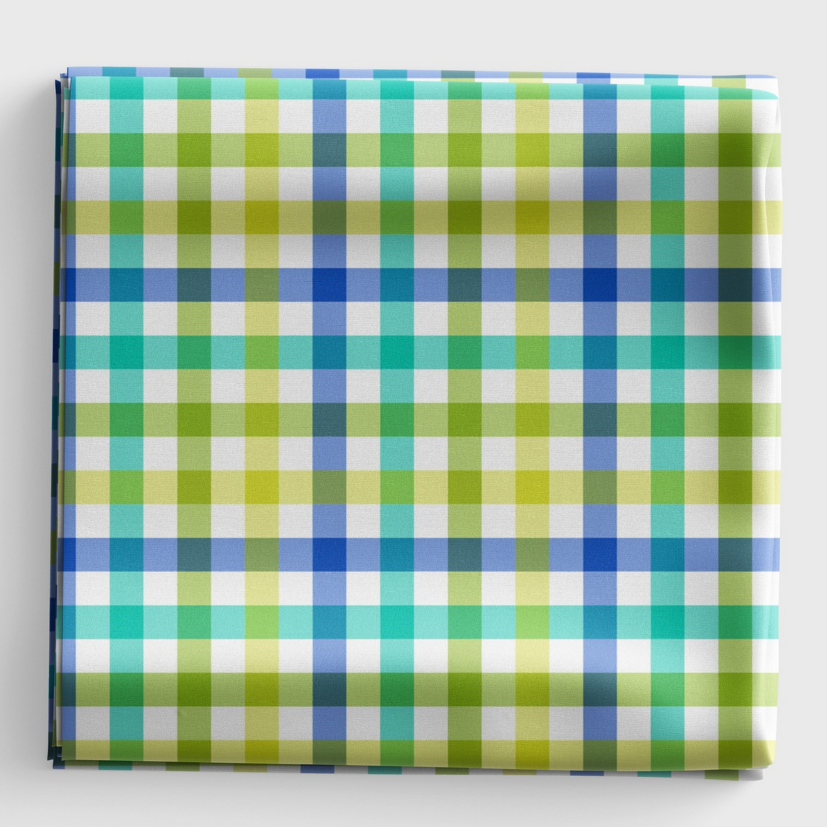 Patchwork Joy - Blue to green big gingham - L37B