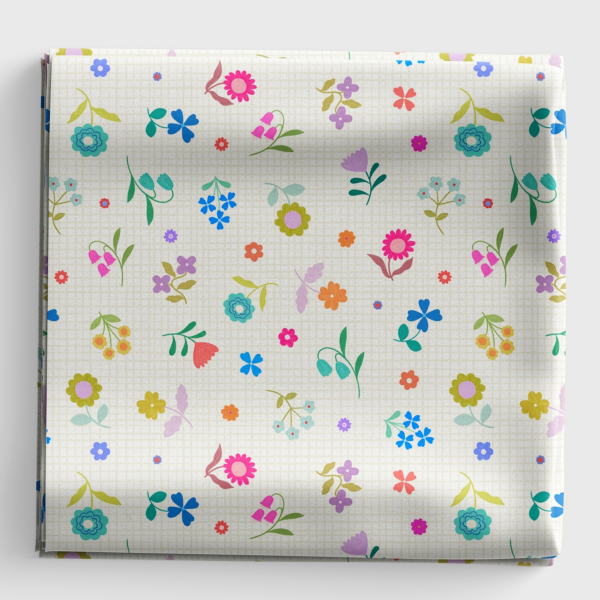 Patchwork Joy - Cream flower grid - L39A