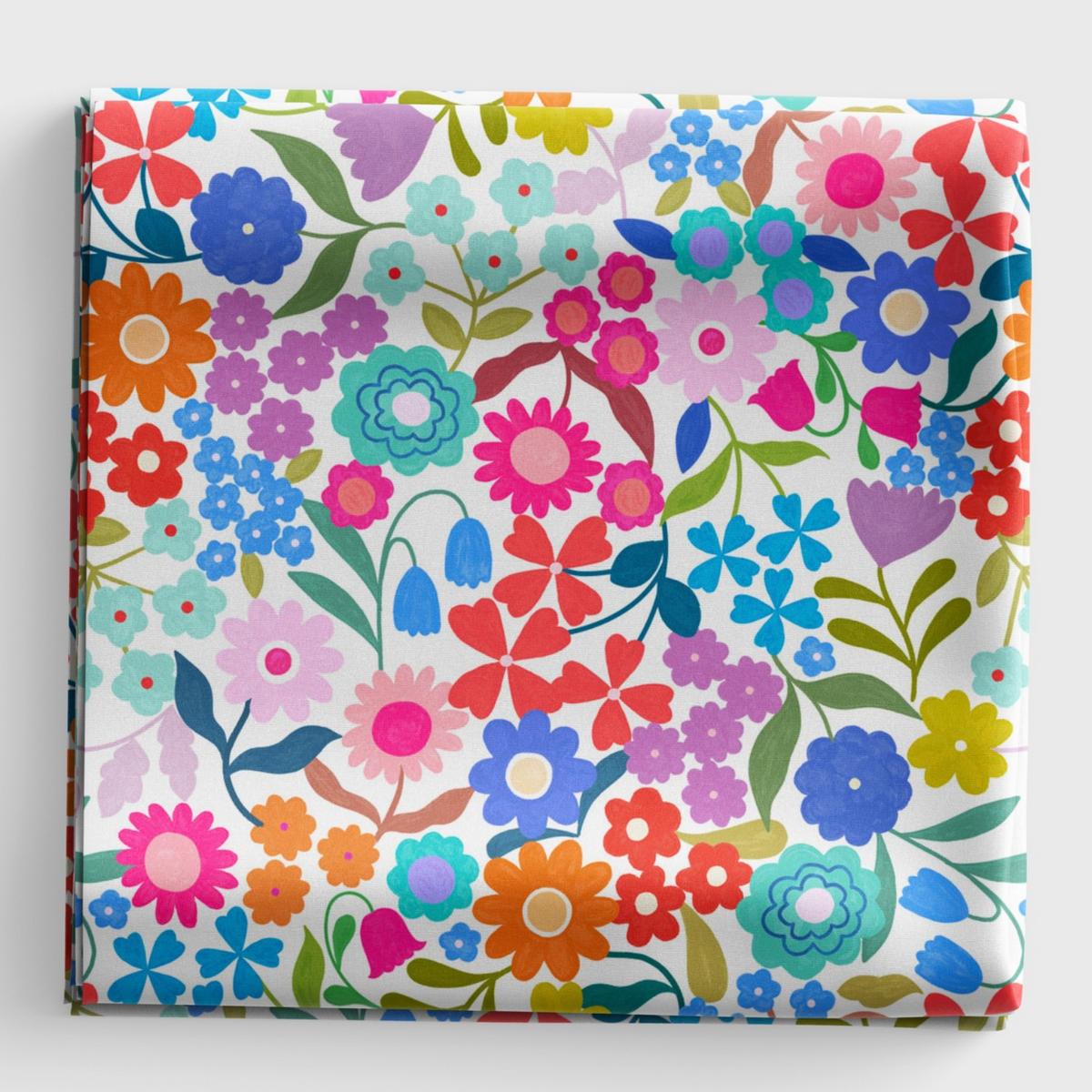 Patchwork Joy - Joyful flowers on cream - L34A