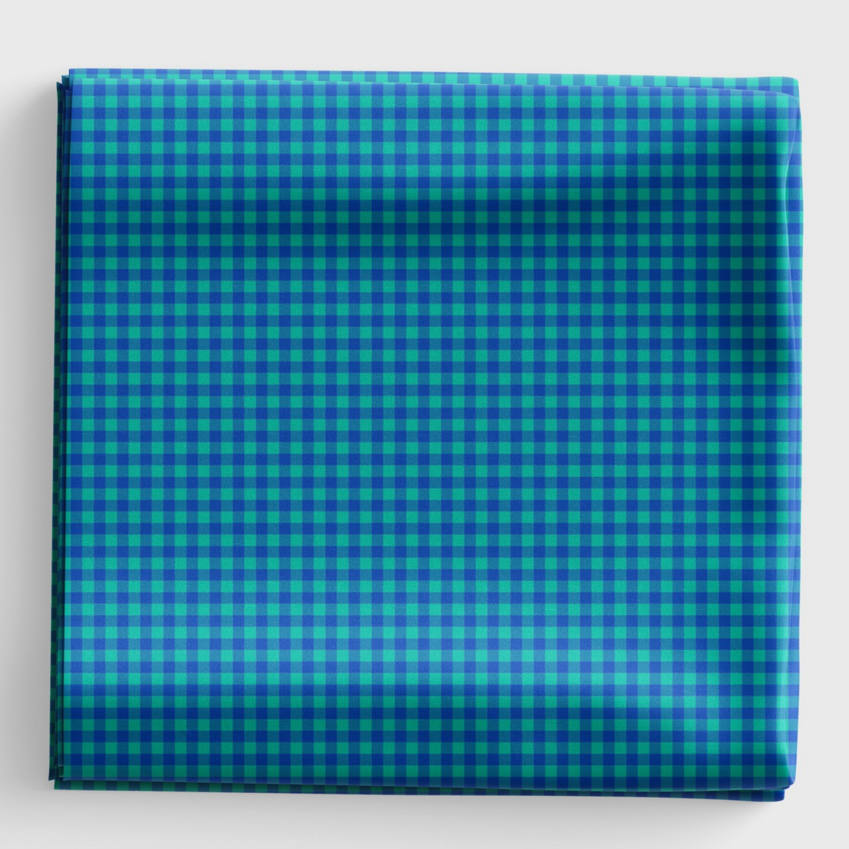 Patchwork Joy - Navy blue and turquoise mini gingham - L35C