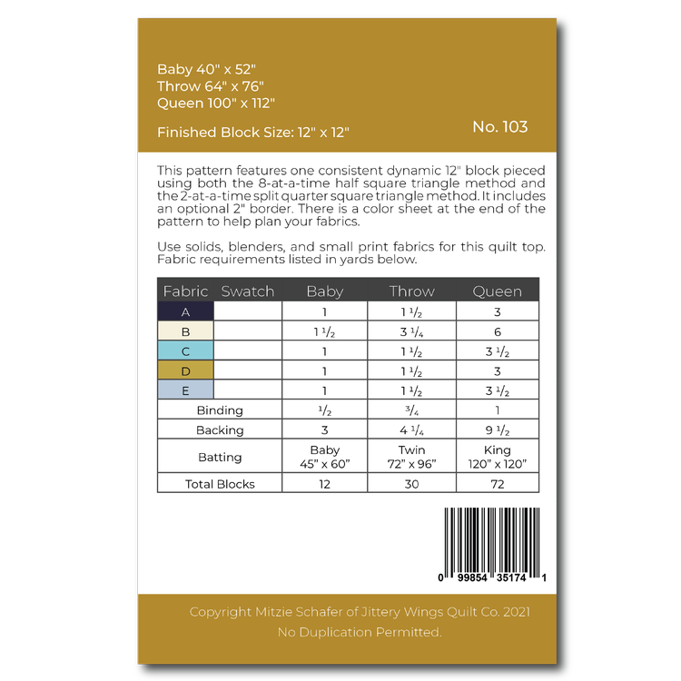 Revolve Quilt Pattern - Jittery Wings