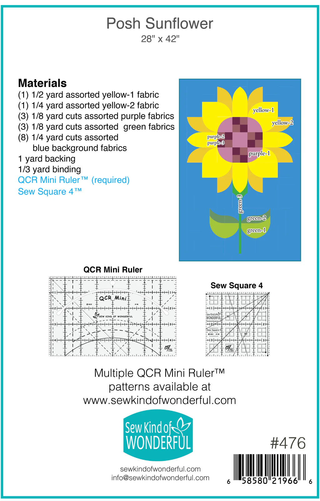 Posh Sunflower Quilt Pattern - Sew Kind of Wonderful