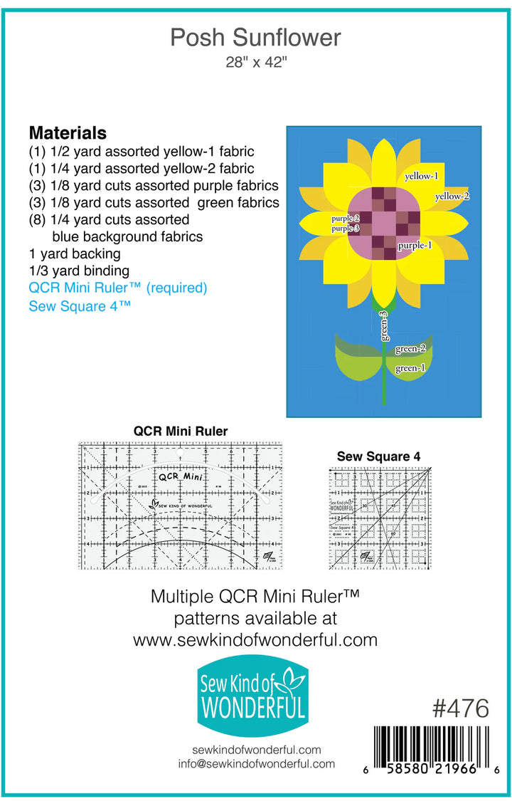 Posh Sunflower Quilt Pattern - Sew Kind of Wonderful