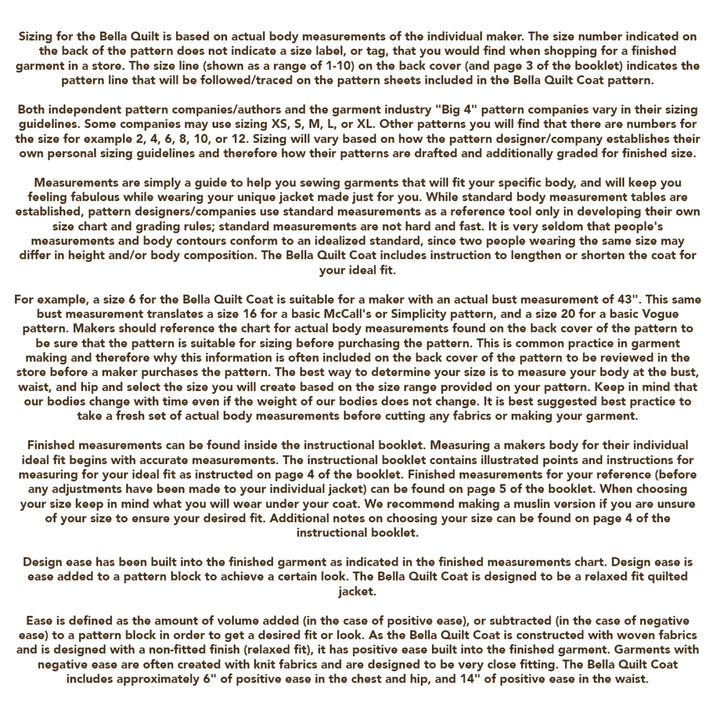 Bella Quilt Coat Pattern - Quilting Elissa