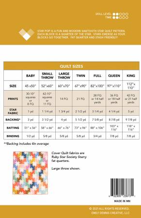 Star Pop Quilt Pattern - Quilty Love