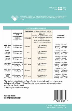 Log Cabin Stars Quilt Pattern - Quilty Love