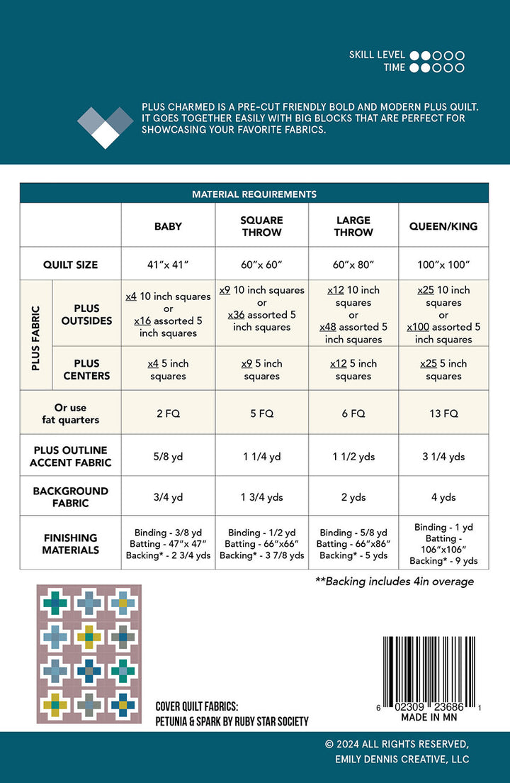 Plus Charmed Quilt Pattern - Quilty Love