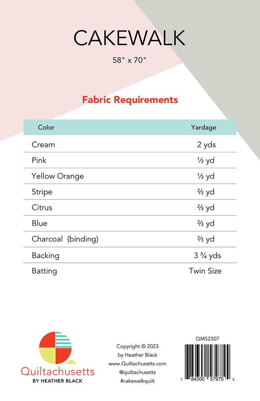 Cakewalk Quilt Pattern