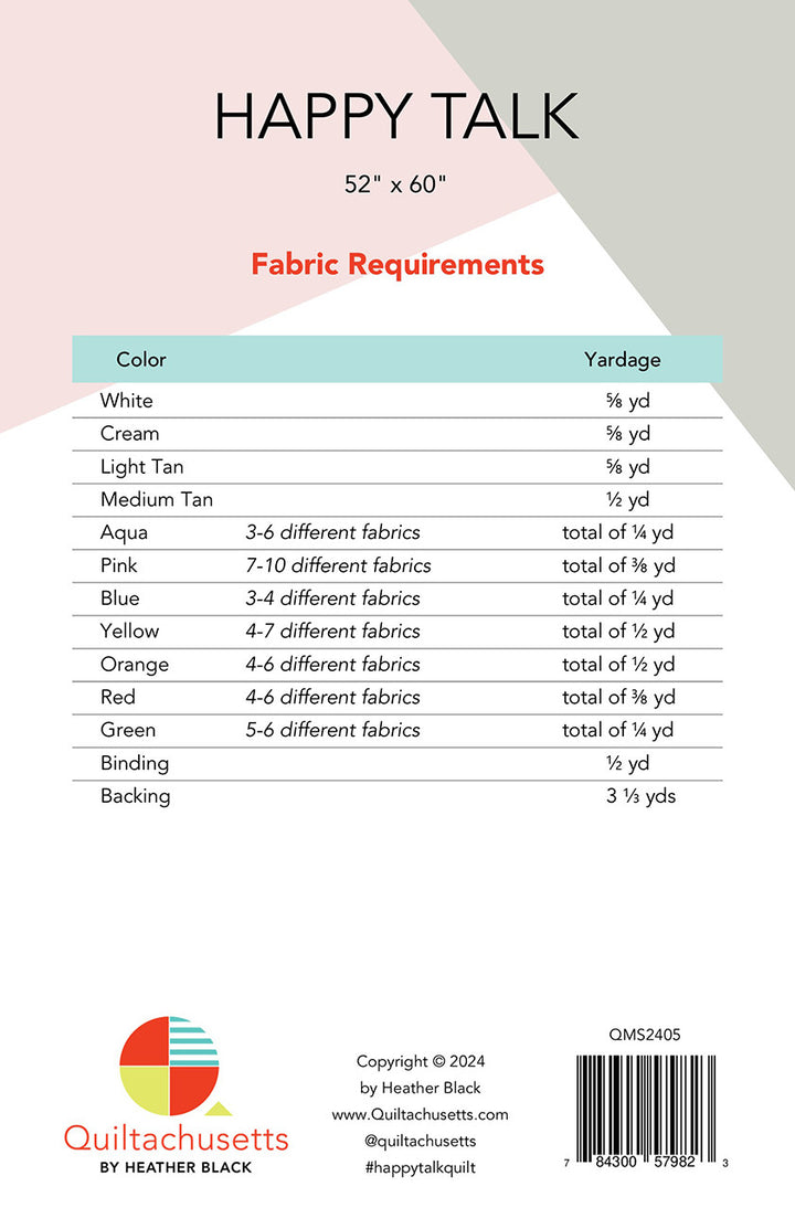 Happy Talk Quilt Pattern