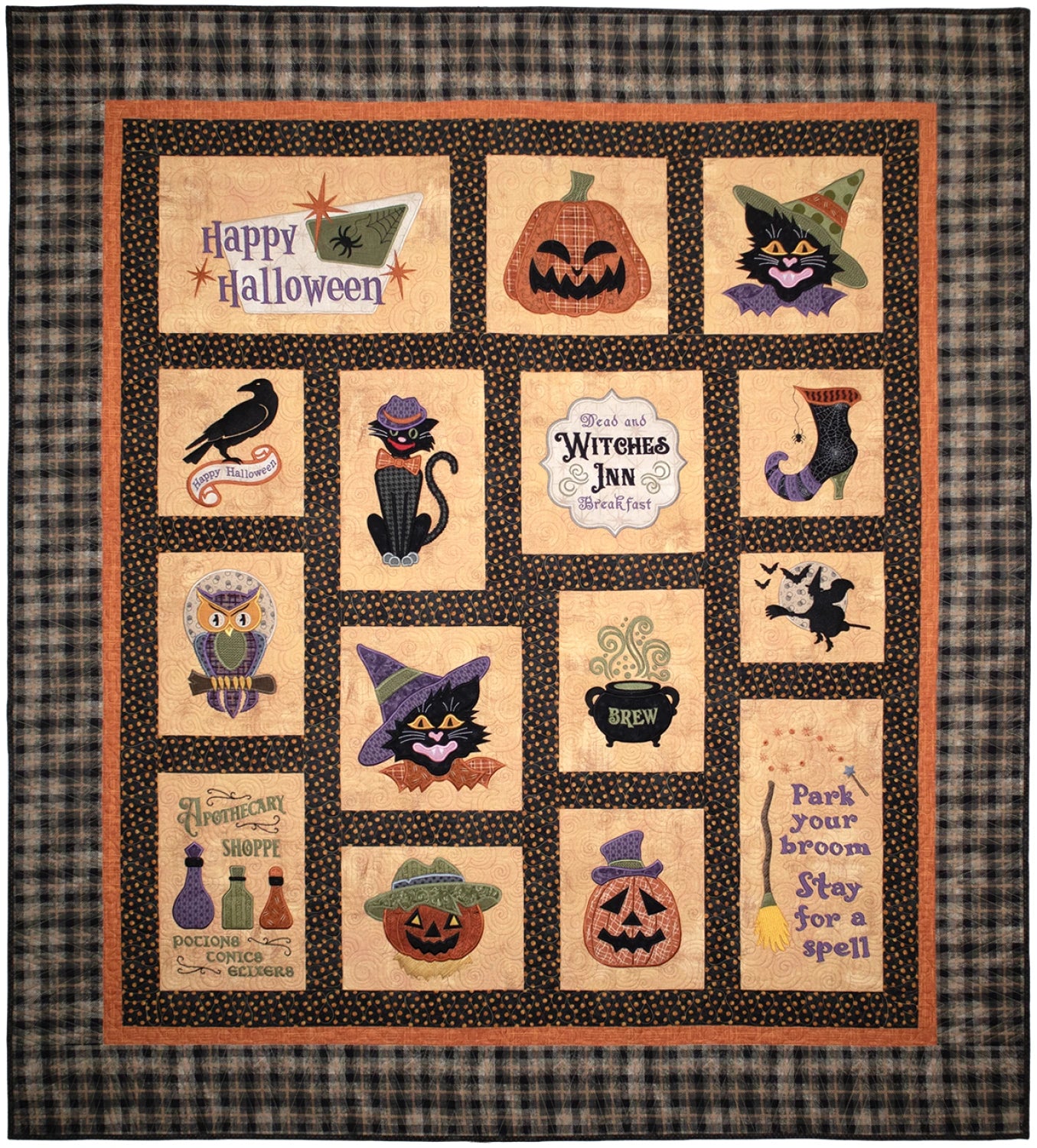 All Hallow's Eve Applique Machine Embroidery - Lunch Box Quilts