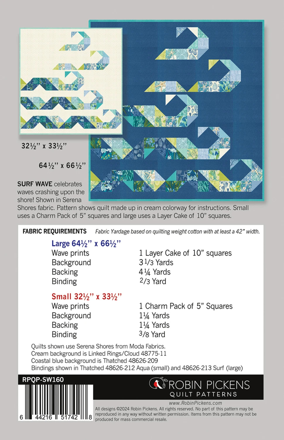 Surf Wave Quilt Pattern - Robin Pickens