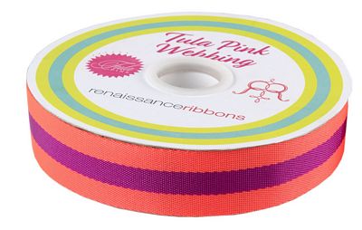 Watermelon and Plum 1.5 in-Tula Pink Webbing