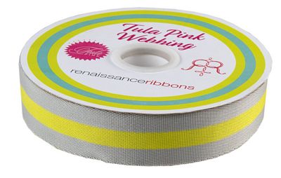 Soft Grey and Neon 1.5 in Tula Pink Webbing