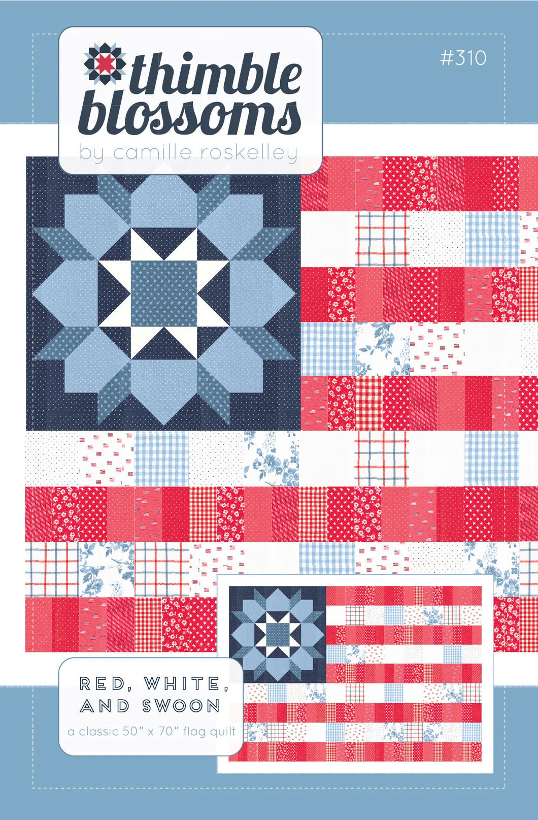 Red, White, and Swoon Quilt Pattern - Thimble Blossoms