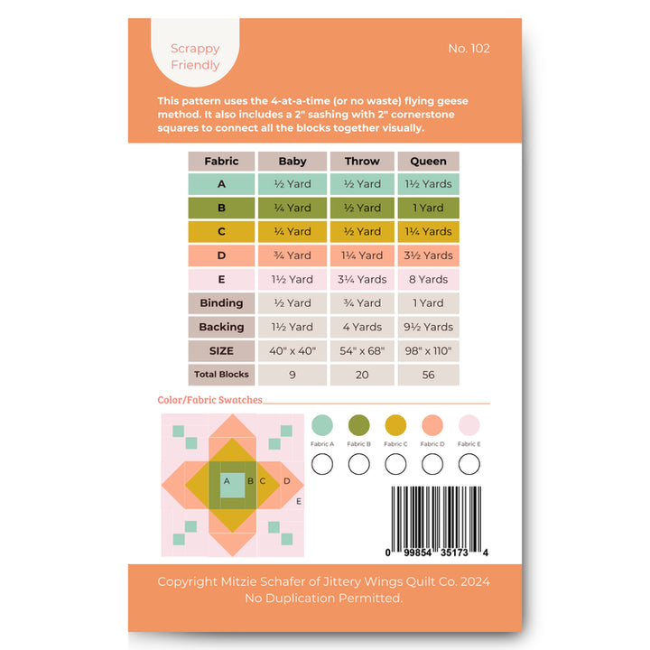 Renew Quilt Pattern - Jittery Wings