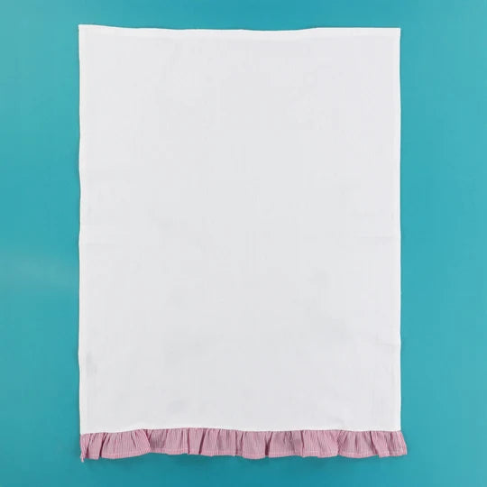 Red & White Striped Ruffled Tea Towel (2 pack) - Kimberbell