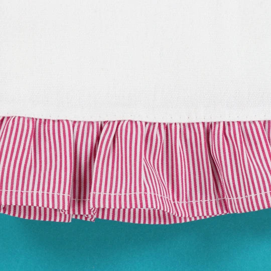 Red & White Striped Ruffled Tea Towel (2 pack) - Kimberbell