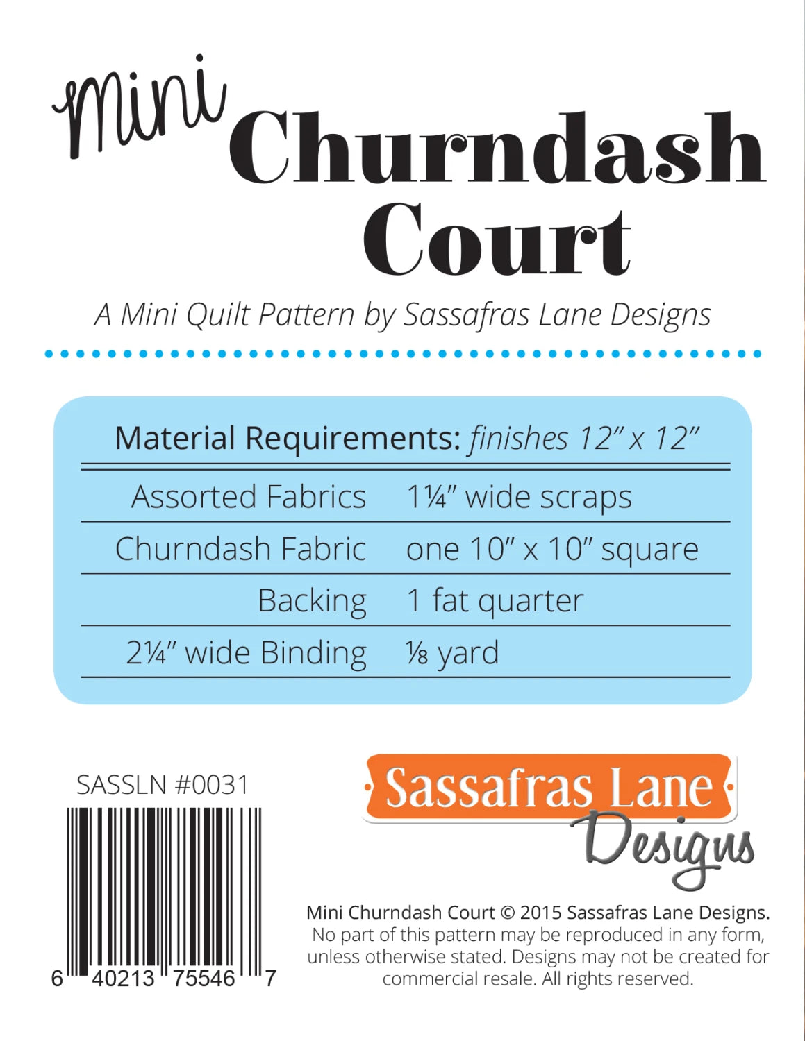 Mini Churndash Court - Sassafras Lane Designs
