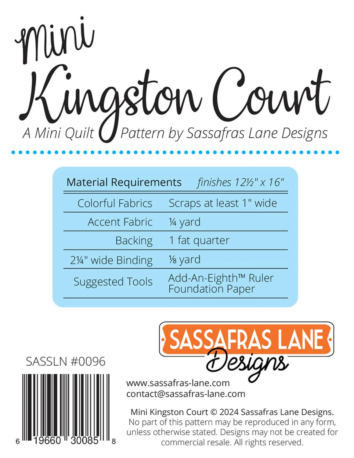 Mini Kingston Court - Sassafras Lane Designs