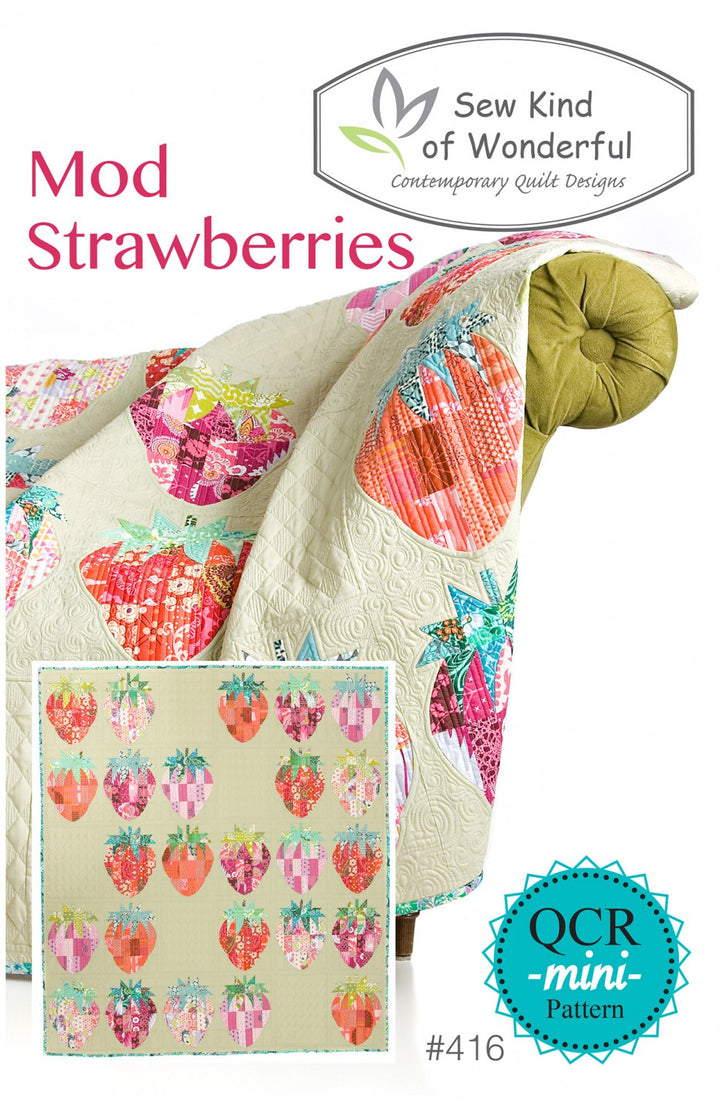 Mod Strawberries Quilt Pattern - Sew Kind of Wonderful