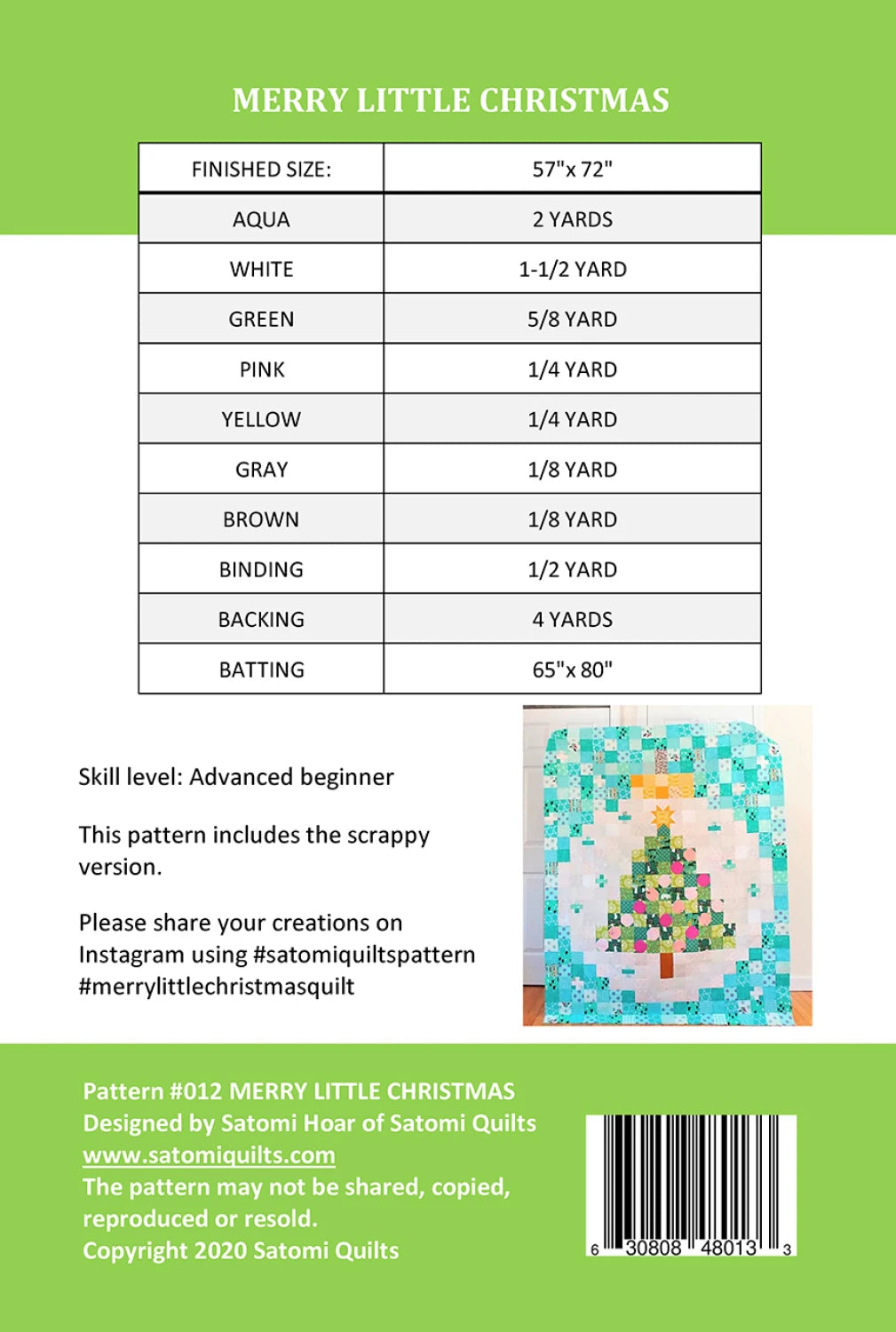 Merry Little Christmas Quilt Pattern - Satomi Quilts